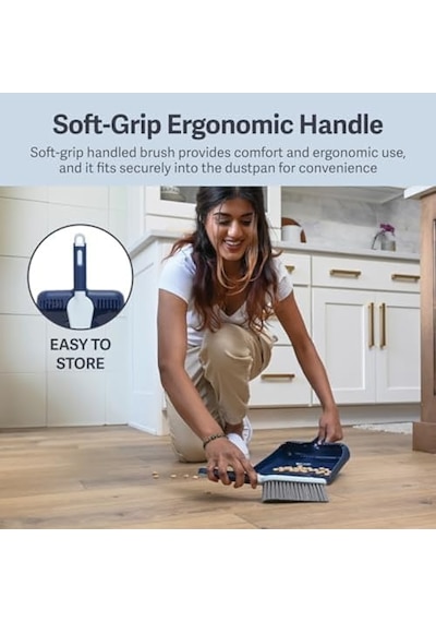 Wayclean Elde Taşınabilir Açılı, Orta, Grey Dustpan Ve Fırça Seti, Green Ve Taupe -