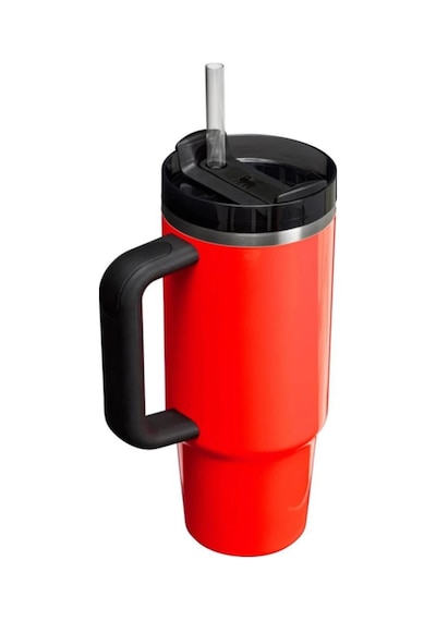 Stanley Quencher Pipetli Termos 1,18 Lt Neon Siyah-turuncu Turuncu