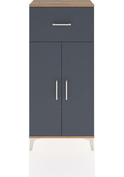 Hyperion Dolap 2 Raflı Tek Çekmeceli 2 Kapaklı 60x44x134 Çam-antrasit Atlas Çam