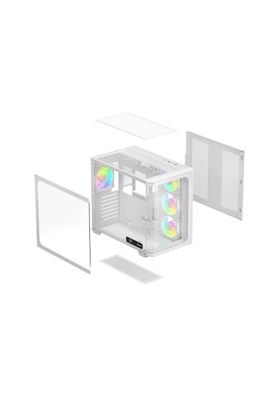 Iota C70 White Curve Argb Digital Tempered Glass Usb 3.0 Atx Mid Tower Kasa