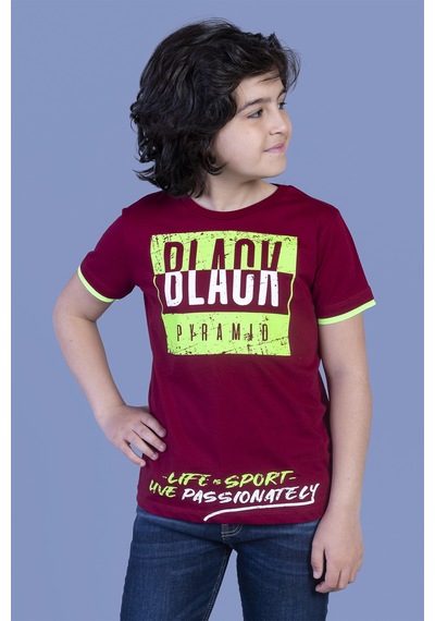 Toontoy Kids Toontoy Erkek Çocuk Baskılı Tişört Bordo