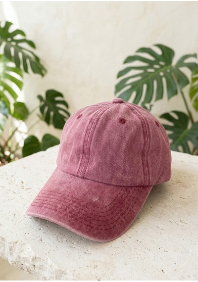 Emybox %100 Pamuk Yıkamalı Unisex Basic Şapka Kep Bordo