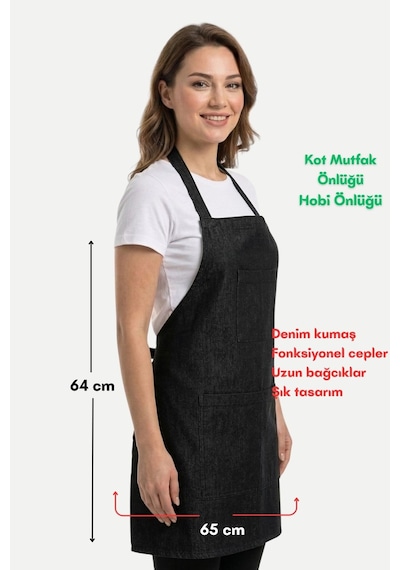 Kot Mutfak Önlüğü Siyah