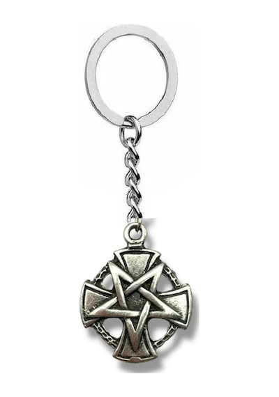 Pentagram Figürlü Unisex Anahtarlık Mistik, Güçlü Ve Özgün Tasarım