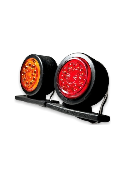 Ahmet Otomotiv 2 Adet Mercekli Takoz Lamba Sarı-kırmızı 12v-24v