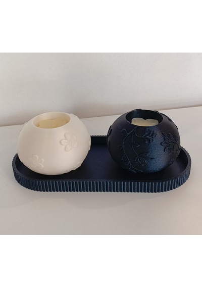 Dekoratif Mumluk İkili Set Purple