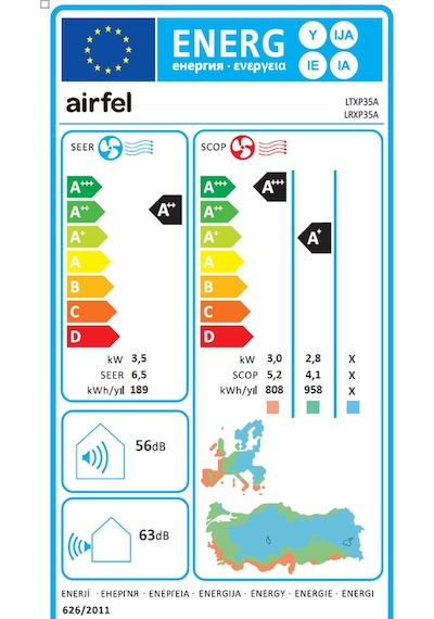 Airfel Vista Serisi LTXP35A 2026 Split 12.000 Btu/h A++ R32 Inverter Klima