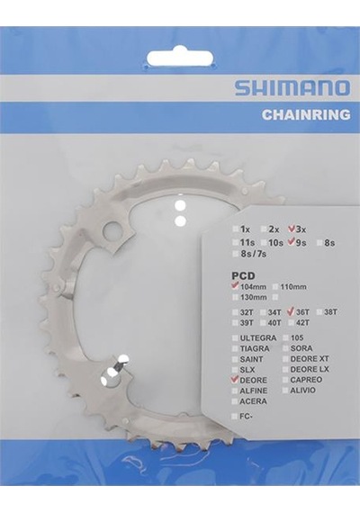 Shimano Deore Fc-m532 / Fc-m590 104 MM Bcd 36t Orta Yaprak Dişli Siyah