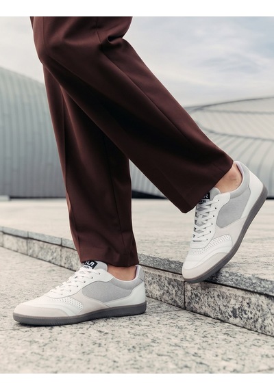 Cabani Beyaz Hakiki Deri Erkek Sneaker Ayakkabı