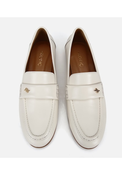 Hotiç Kadın Deri Ekru Yumuşak Dokulu Klasik Loafer -