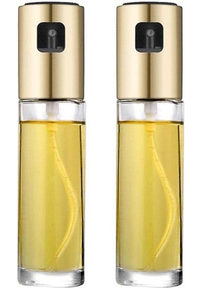 2 Adet Cam Şişe Spray Yağdanlık Sprey Yağlık Sirkelik 100 Ml Altın Diğer