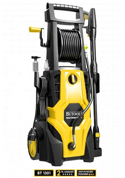 Butools ST-17 180 Çelik Şanzuman Musluk ve Kovadan Çekme Yüksek Basınçlı Yıkama Makinesi Sarı