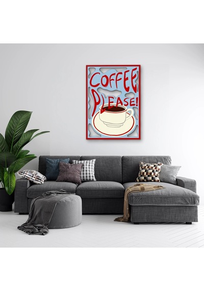 Coffee Please Kahve Tabelası - Metal Tablo - Dec0313 58 X 80 Cm Çok Renkli