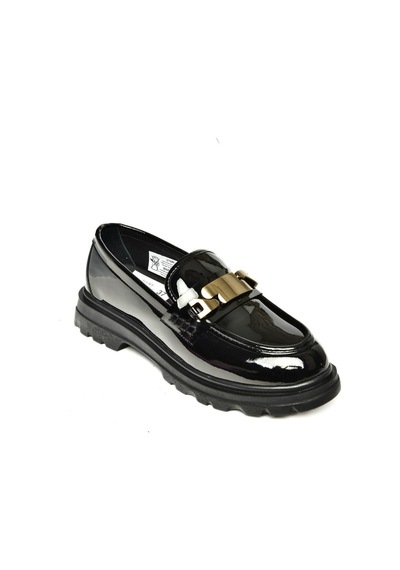 Fox Shoes T820515108 Siyah Rugan Makosen Kadın Ayakkabı Siyah-rugan Siyah