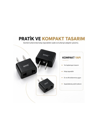M007 Amerikan Priz Dönüştürücü/5 Adet-türk Fişi Amerikan Sistemine Çeviren Adaptor Fiş