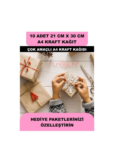 10 Adet A4 Kraft Kağıt 21x30 100 Gr. Yazıcı Uyumlu, Vintage Resim Kağıdı, Çocuk Etkinlik Kağıdı