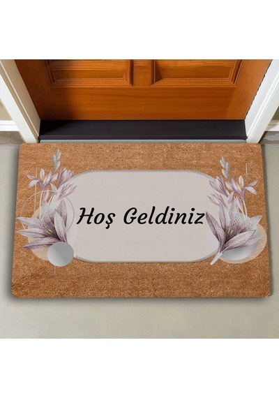 Valerine Life Lotus Çiçeği Pudra Rengi Hoş Geldiniz Kapı Önü Paspası 45x70cm