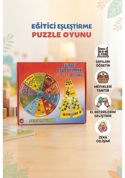 41 Parça Akıllı Meyveler Eğitici Eşleştirme Puzzle Oyunu - Çocuklar İçin Renkli Öğrenme Macerası
