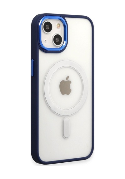 Apple iPhone Uyumlu.  15 Pro Kılıf Room Magneticsafe Silikon  Lacivert