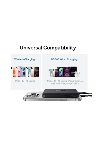 Super Hızlı 10000mah Power Bank, Qi2 Magsafe Uyumlu 30.000 Mah