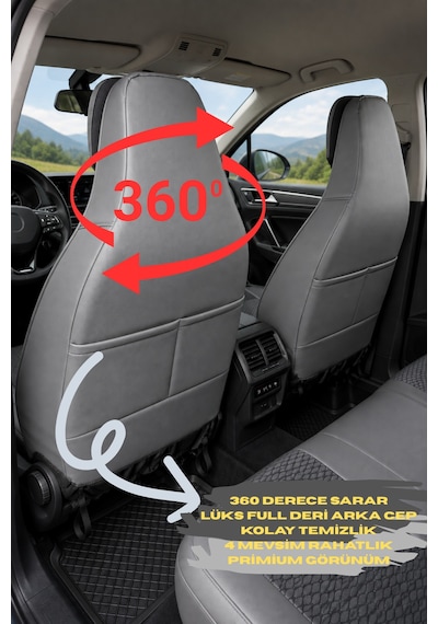Fiat Egea Cross Araçlara Uyumlu Ön Arka Takım Oto Koltuk Kılıfı - Cellaura 30104084