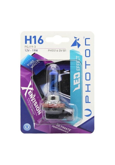 Ampul H16 12v 19w Xen Vision Tekli Blister Beyaz Işık 6000k Pht Ph5516 Dv B1
