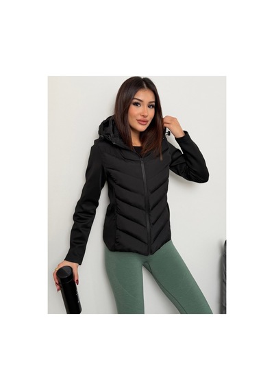 Asur Boutique Asur Butik Kadın Kapşonlu Micro Dolumlu Zr Model Mont Siyah