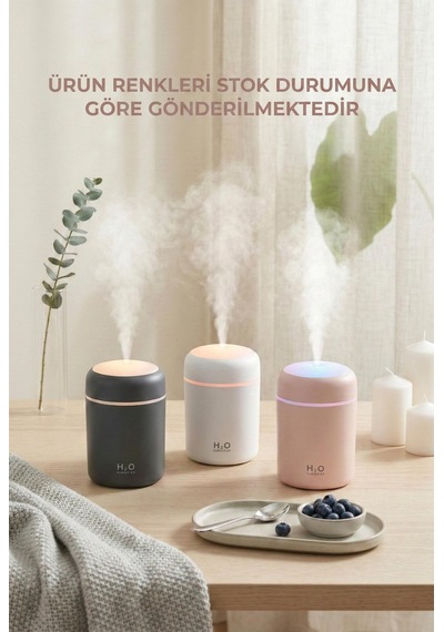 300 Ml Led Işıklı Hava Nemlendirici & Pratik Oda Kokusu Difüzörü 7 Cm X 11 Cm Diğer