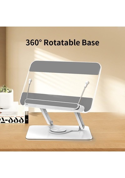 Tablet Ve Kitap Okuma Standı 360 Döner Ayarlanabilir Katlanabilir Masaüstü Tutucu, Ergonomik Tasarım, Sağlam Alüminyum Alaşım, Ev Ve Ofis Kullanımı İçin Evrensel Tablet Desteği L111