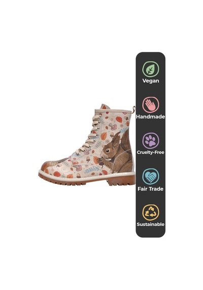 Kadın Vegan Deri Bej Uzun Bot - Squirrel Tasarım Multicolor