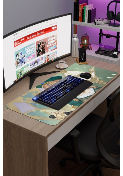 Lisa Genshin Impact Anime Oyuncu V5 - 90x40 Xxl Gaming Mouse Pad Fare Altlığı