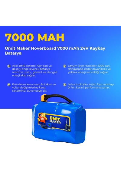 Hoverboard 7000 Mah 24v Kaykay Batarya