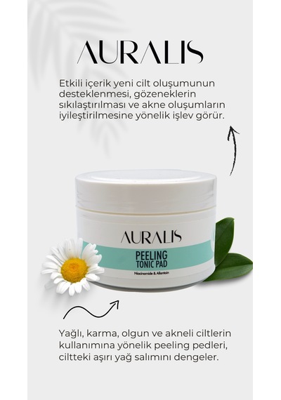 Auralis Peeling Tonik Pad Gözenek Sıkılaştırıcı Ve Arındırıcı 40 Adet