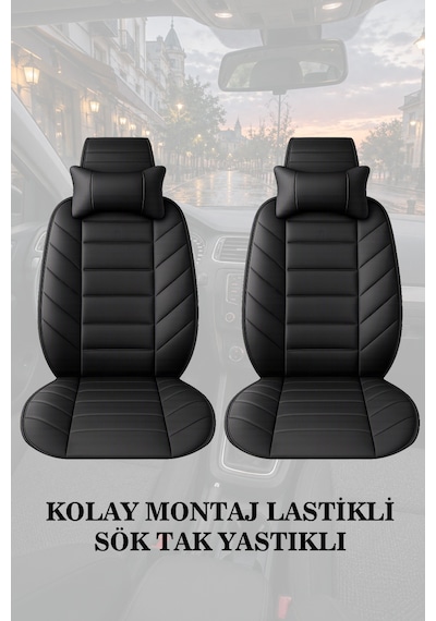 Renault Symbol 2002 Uyumlu Lüks Siyah Renk Premium 2 Adet Minder Ve Yastık