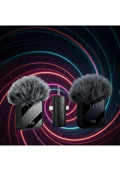Lexroo Torima F11-2 Type-c + Lightning + Aux 2li 3in1 Kablosuz Yaka Mikrofonu
