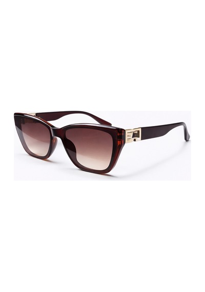 Kurven Kahverengi Retro Kare Kemik Çerçeve Gold Detaylı Unisex Uv400 Vintage Retro Güneş Gözlüğü