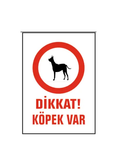 Pvc Uyarı Ikaz Güvenlik Levhası 25 Cm X 35 Cm (Dikkat Köpek Var)