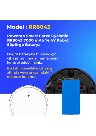 Rowenta Smart Force Cyclonic Rr8043 7000 Mah 14.4v Robot Süpürge Batarya