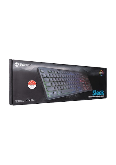 Everest KB-120 Sleek USB Gökkuşağı Aydınlatmalı Oyuncu Q Klavye