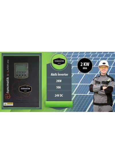 Tunçmatik Solarix 2 Kva 2kw 2000 Watt 24 Volt Pwm 50a Akıllı İnverter İnvertör Dc
