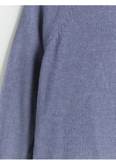 Lcw Modest Mavi Dik Yaka Oversize Kadın Triko Tunik Xl-2xl