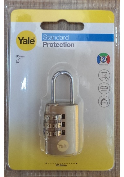 Yale 22 Mm 3 Şifreli Pirinç Asma Kilit