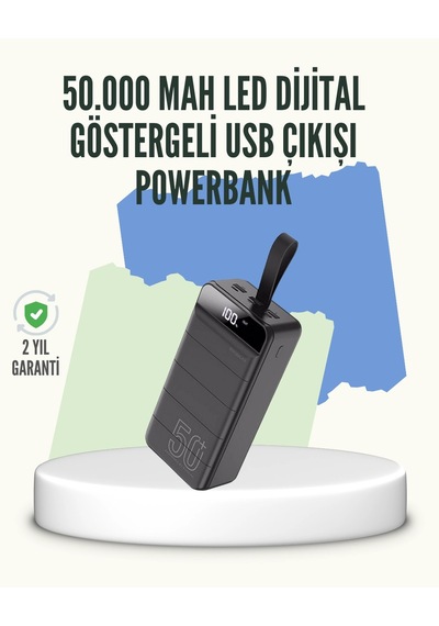 Hubrendy Tekno Yüksek Kapasiteli 50.000 Mah Powerbank Type-c, Lightning Ve Micro Usb Uyumlu, Çoklu Diğer