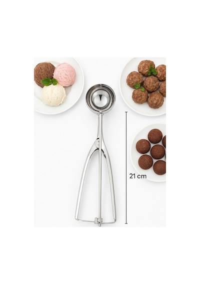 Transformacion Inox 4 Cm Dondurma Kaşığı - Karpuz Kurabiye Köfte Helva Porsiyonlama 722039 Gri Diğer
