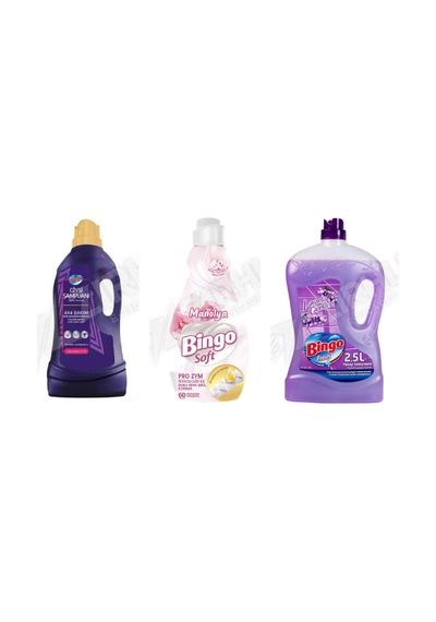 Bingo Giysi Şampuanı 3 L + Soft Yumuşatıcı 1440 Ml + Yüzey Tem. Fresh 2.5 Lt 3'lü Set Diğer