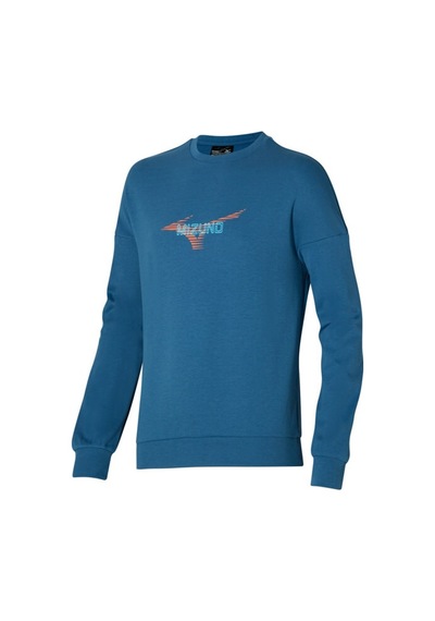 Mizuno Mızuno Graphic Crew Erkek Sweatshirt Mavi