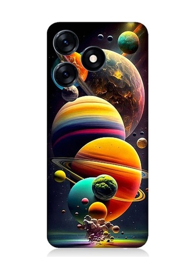 Tecno Spark 10 Uyumlu Gezegenler Ve Büyük Patlama Desenli Silikon Kılıf
