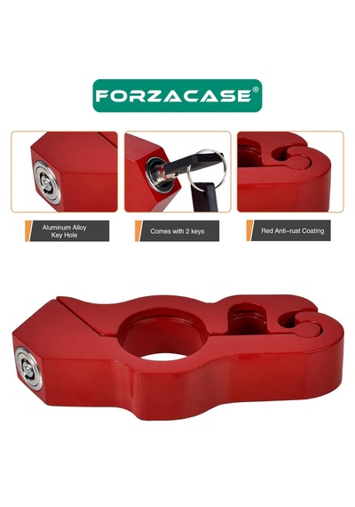 Forzacase Motosiklet Kilidi Gidon Ve Fren Kilit Fc1002 Siyah