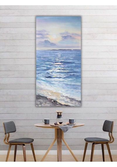 Yağlı Boya Tablo %100 El Yapımı 64cmx116cm Deniz Manzara
