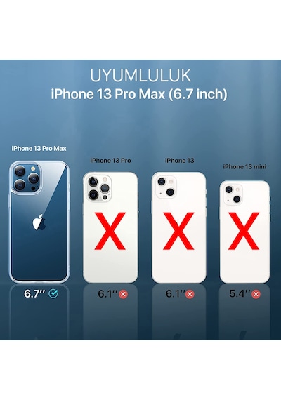 Apple Uyumlu iPhone 13 Pro Max Kilif 6.7 Seffaf Silikon Kamera Korumali Tipali 511404663